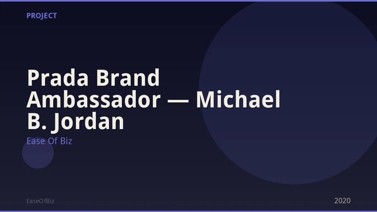 Prada Brand Ambassador — Michael B. Jordan