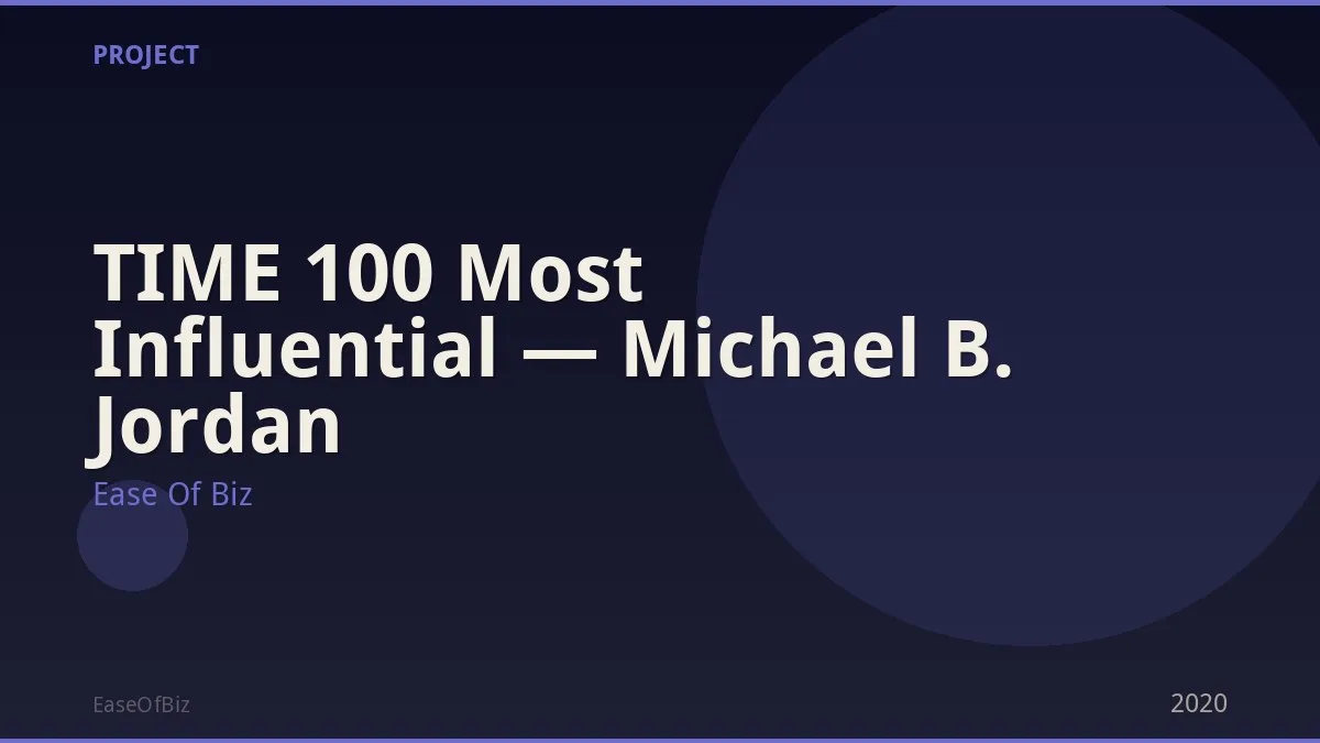 TIME 100 Most Influential — Michael B. Jordan