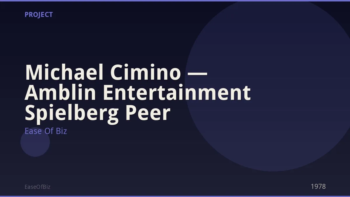 Michael Cimino — Amblin Entertainment Spielberg Peer