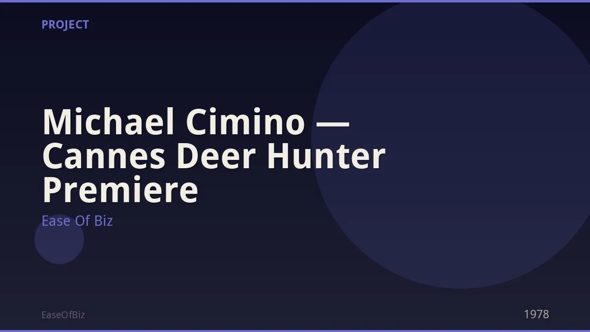 Michael Cimino — Cannes Deer Hunter Premiere