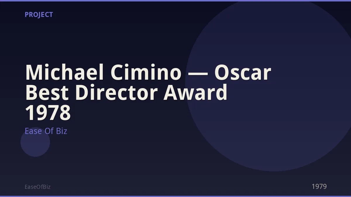 Michael Cimino — Oscar Best Director Award 1978