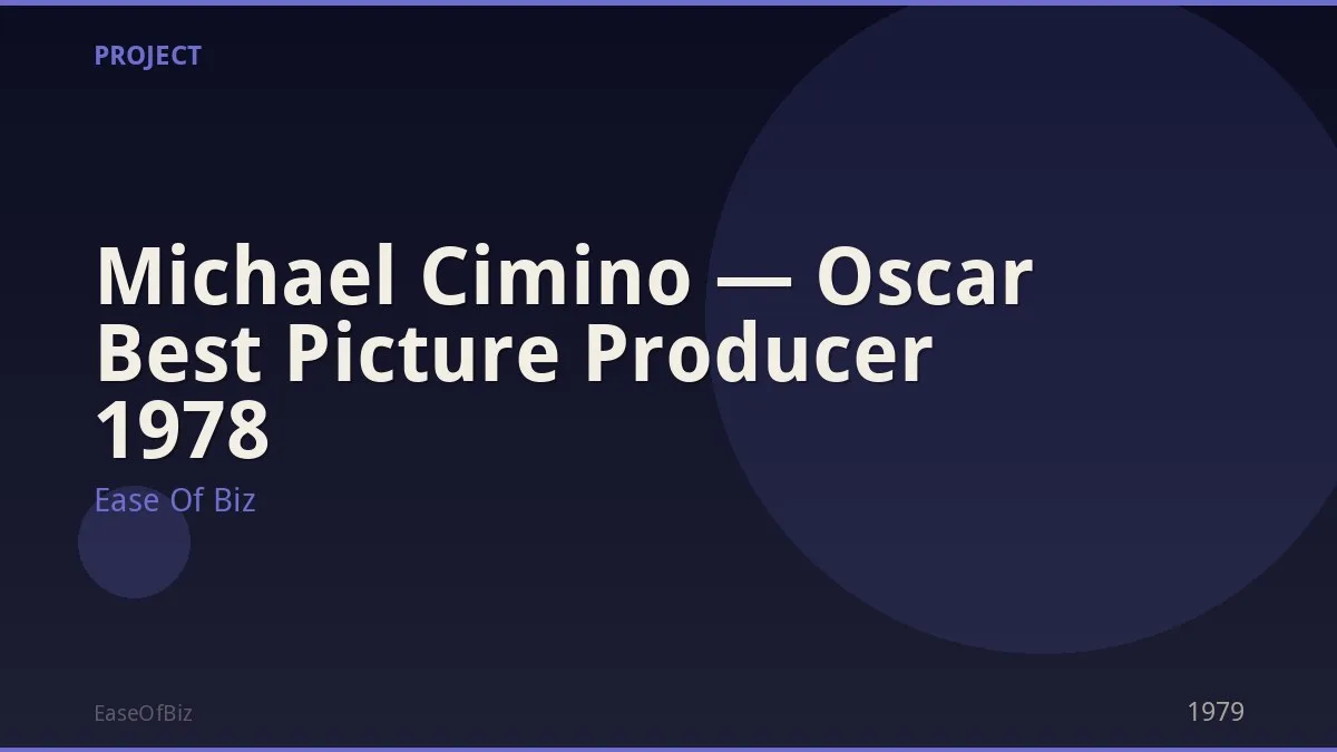 Michael Cimino — Oscar Best Picture Producer 1978