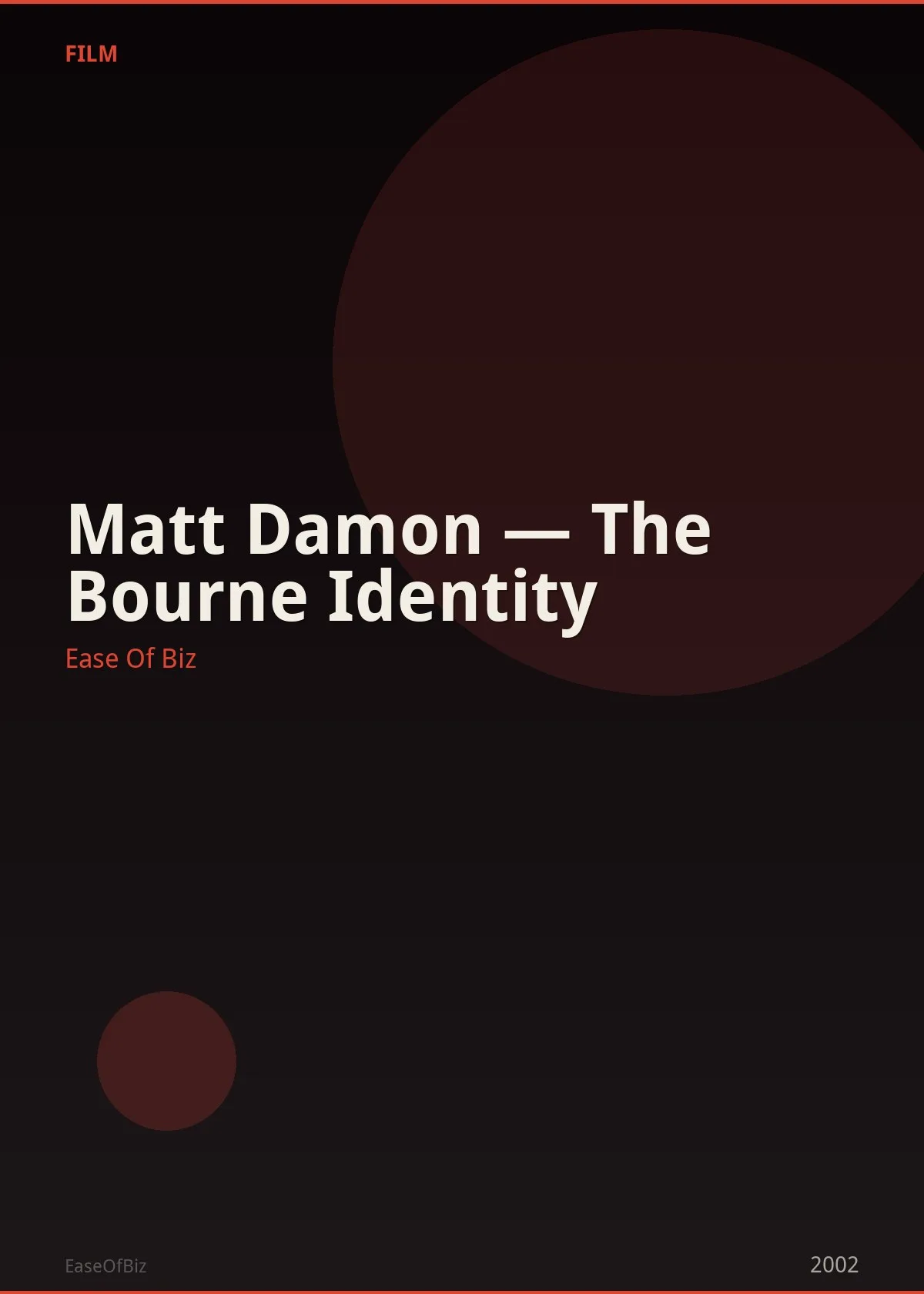 Matt Damon — The Bourne Identity