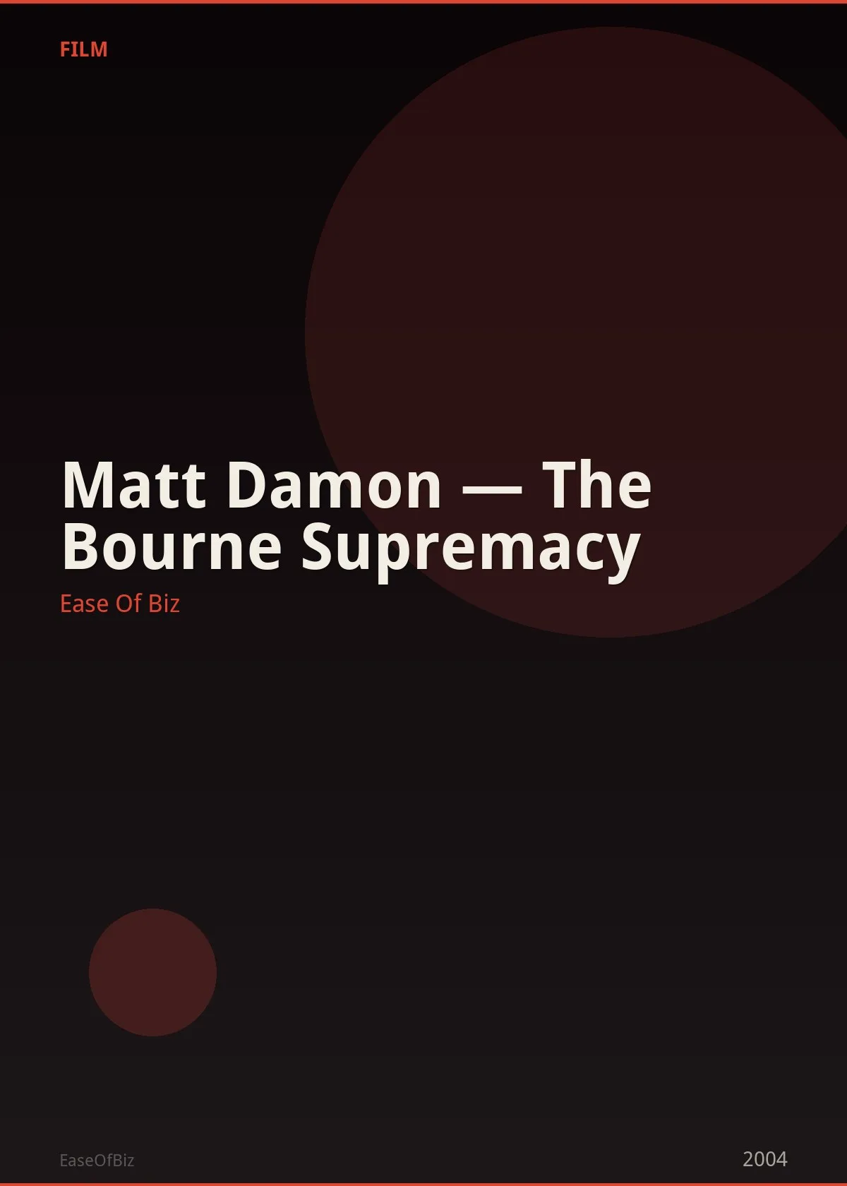 Matt Damon — The Bourne Supremacy