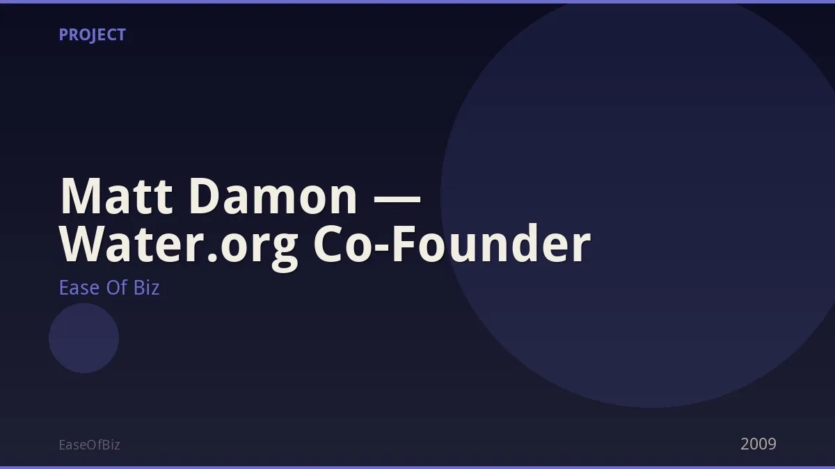 Matt Damon — Water.org Co-Founder