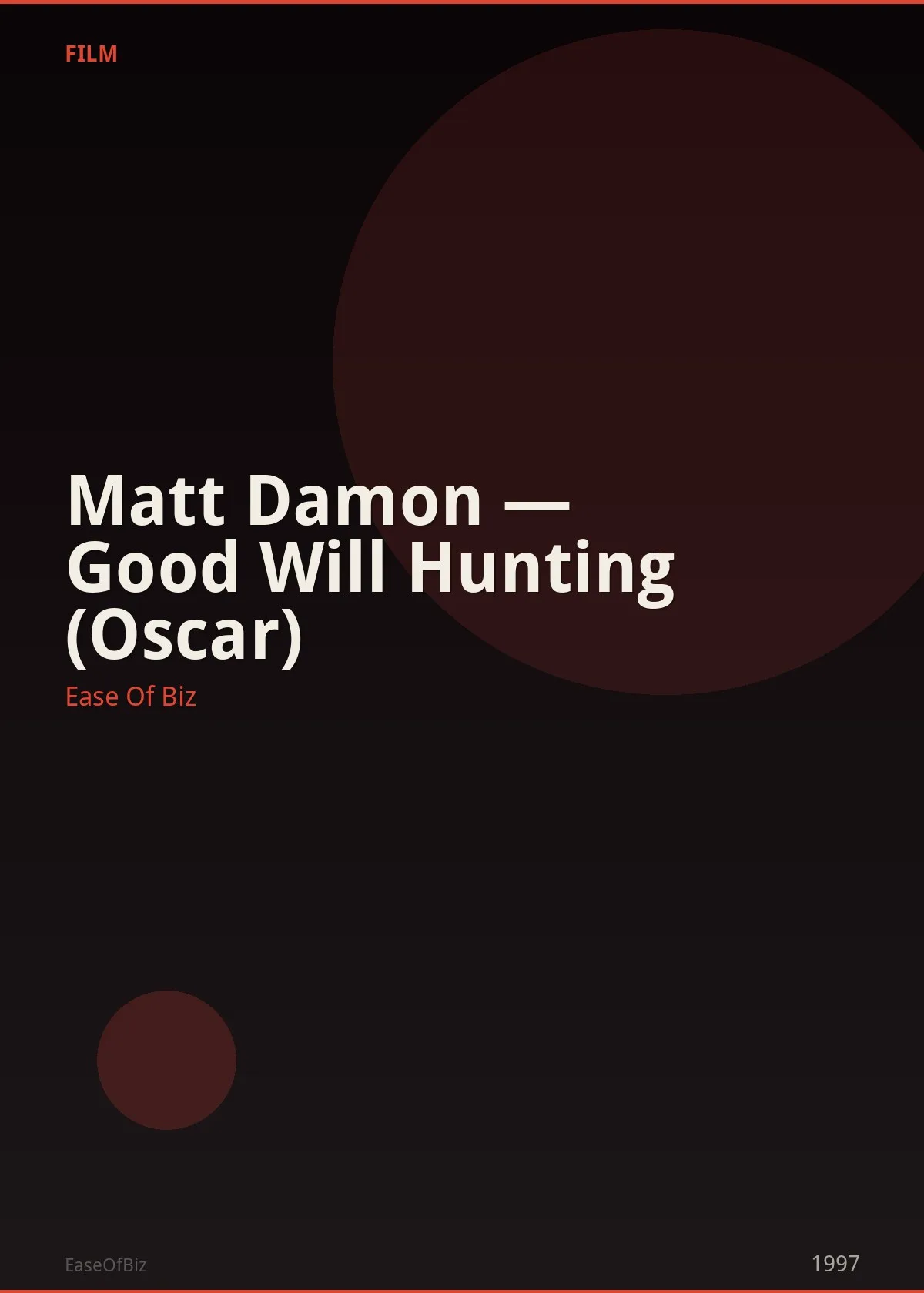 Matt Damon — Good Will Hunting (Oscar)