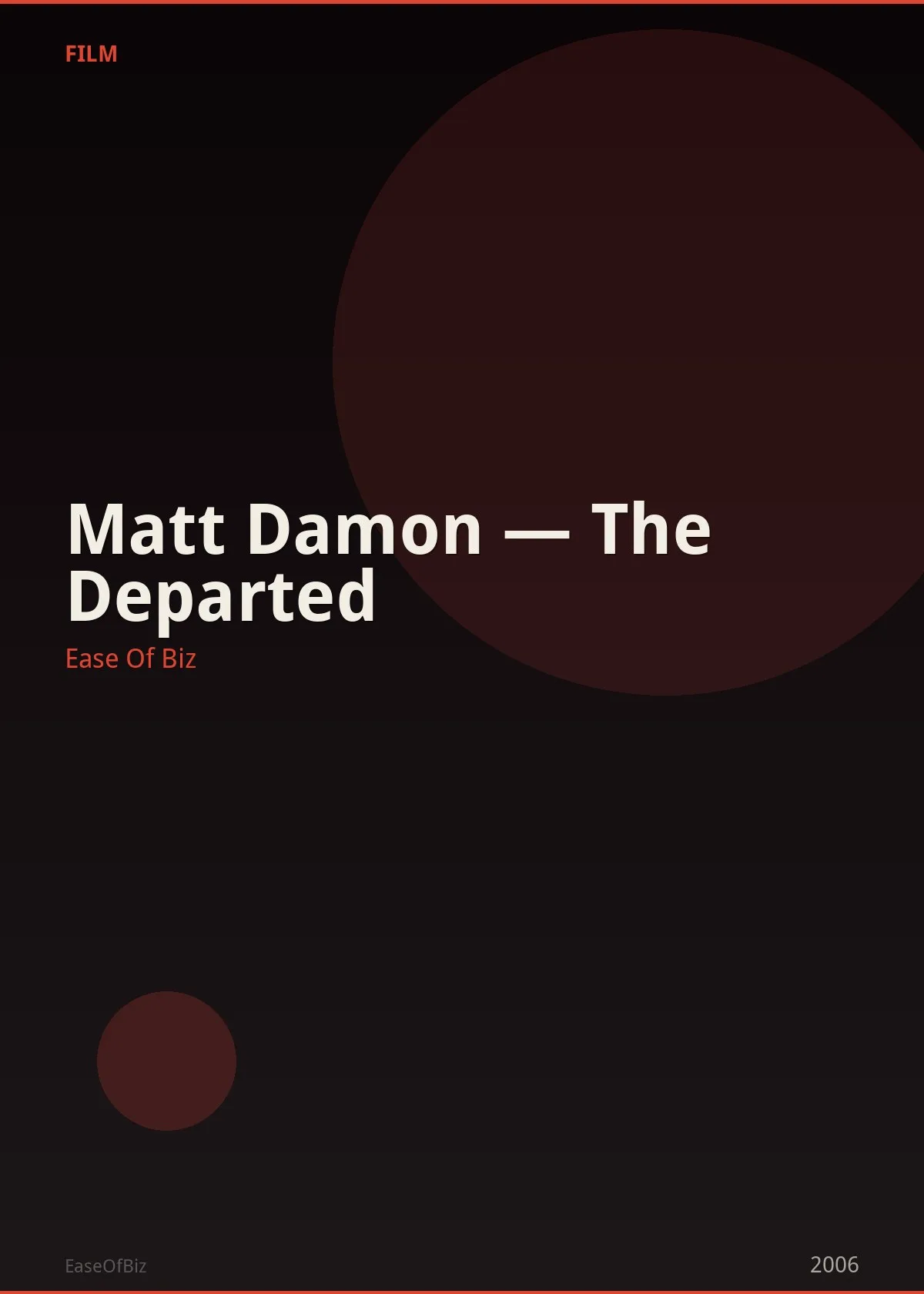 Matt Damon — The Departed