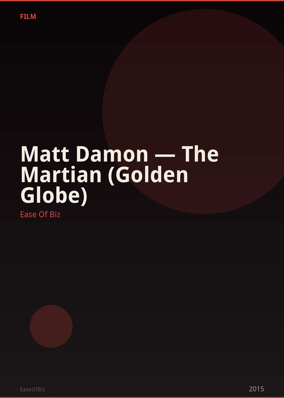 Matt Damon — The Martian (Golden Globe)