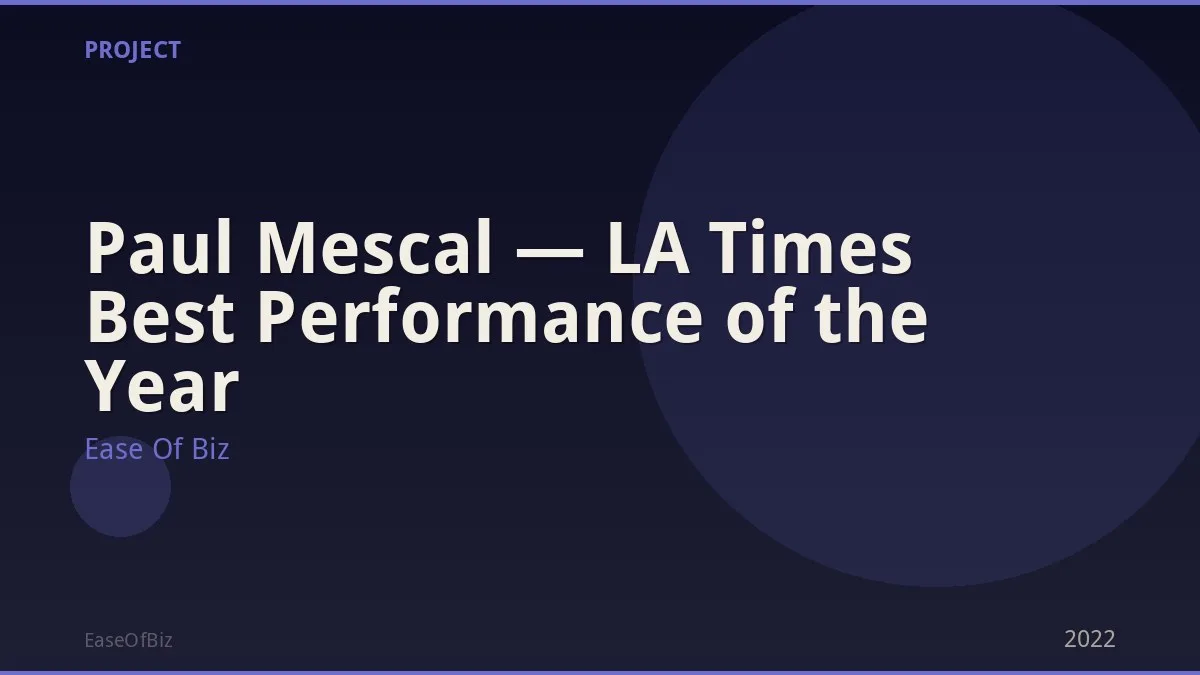 Paul Mescal — LA Times Best Performance of the Year
