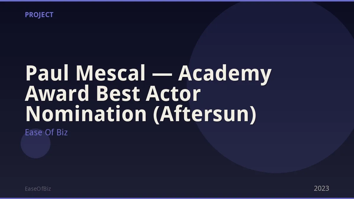 Paul Mescal — Academy Award Best Actor Nomination (Aftersun)