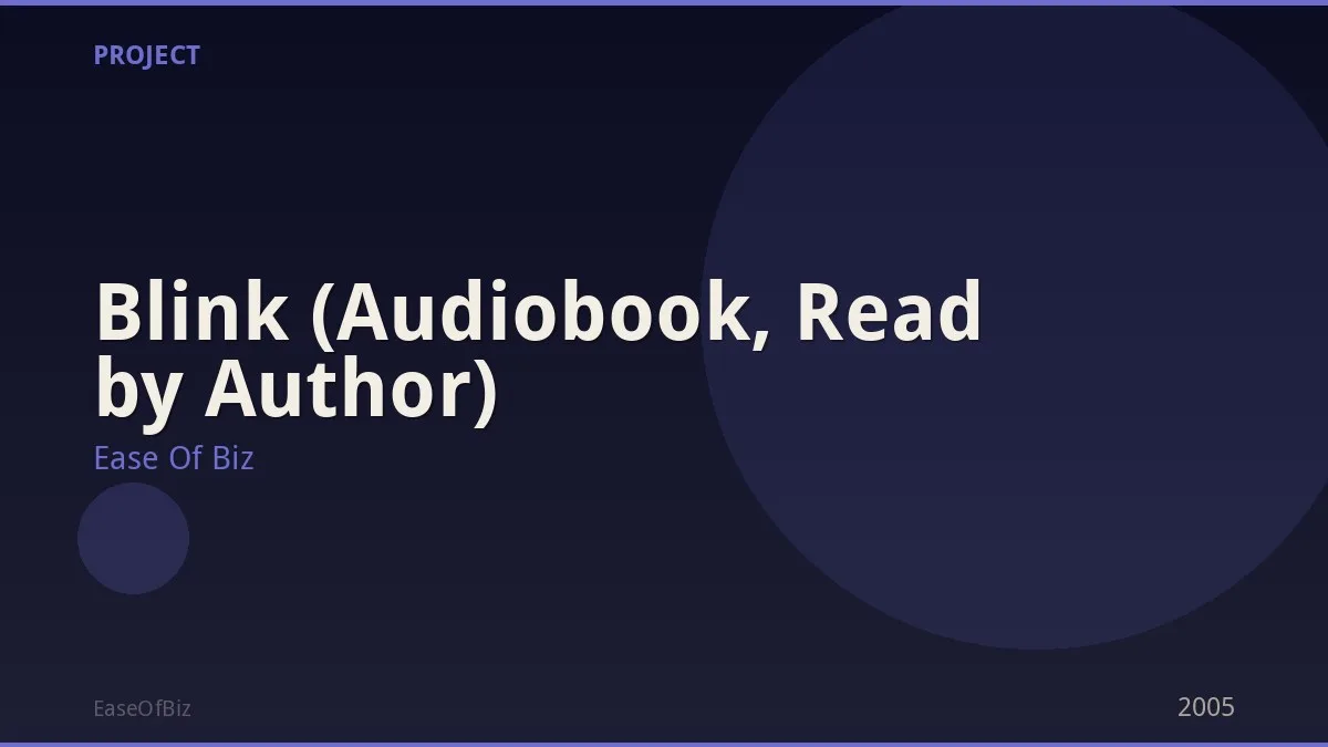 Blink (Audiobook, Read by Author)
