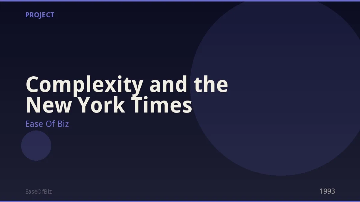 Complexity and the New York Times