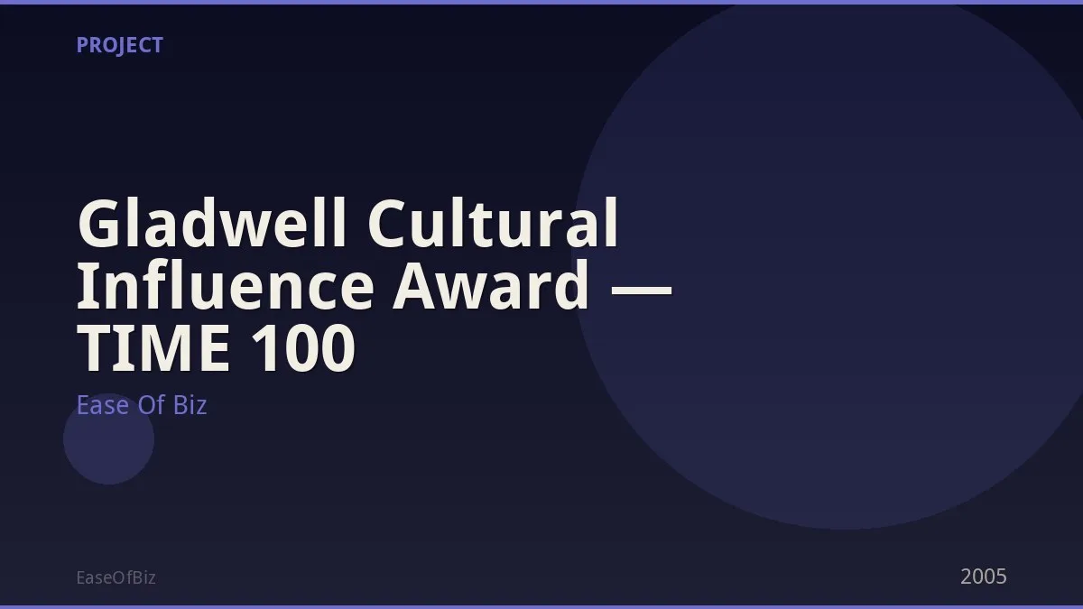 Gladwell Cultural Influence Award — TIME 100