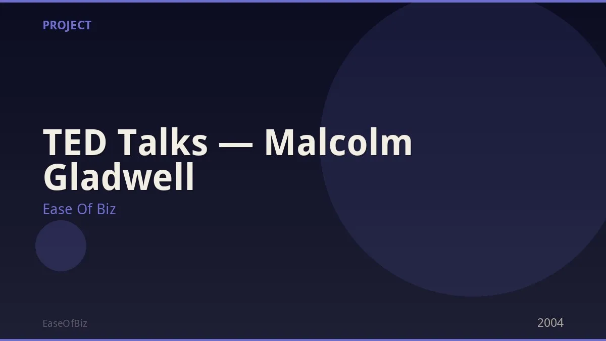 TED Talks — Malcolm Gladwell