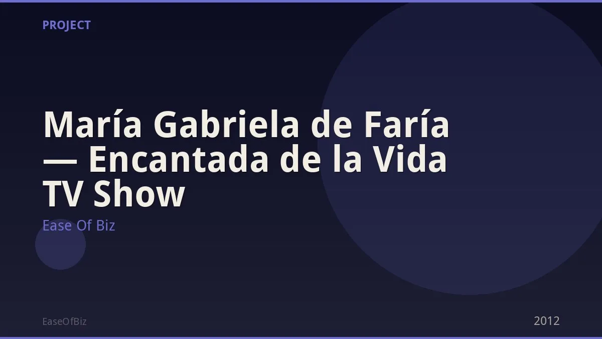 María Gabriela de Faría — Encantada de la Vida TV Show