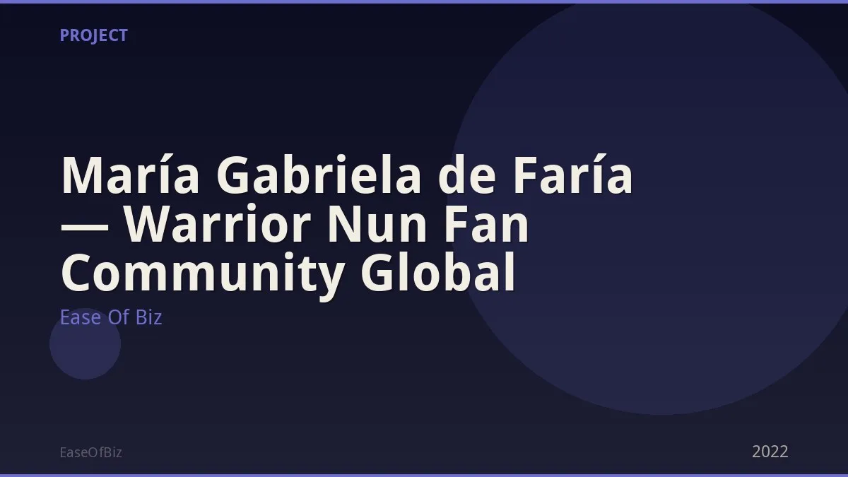 María Gabriela de Faría — Warrior Nun Fan Community Global