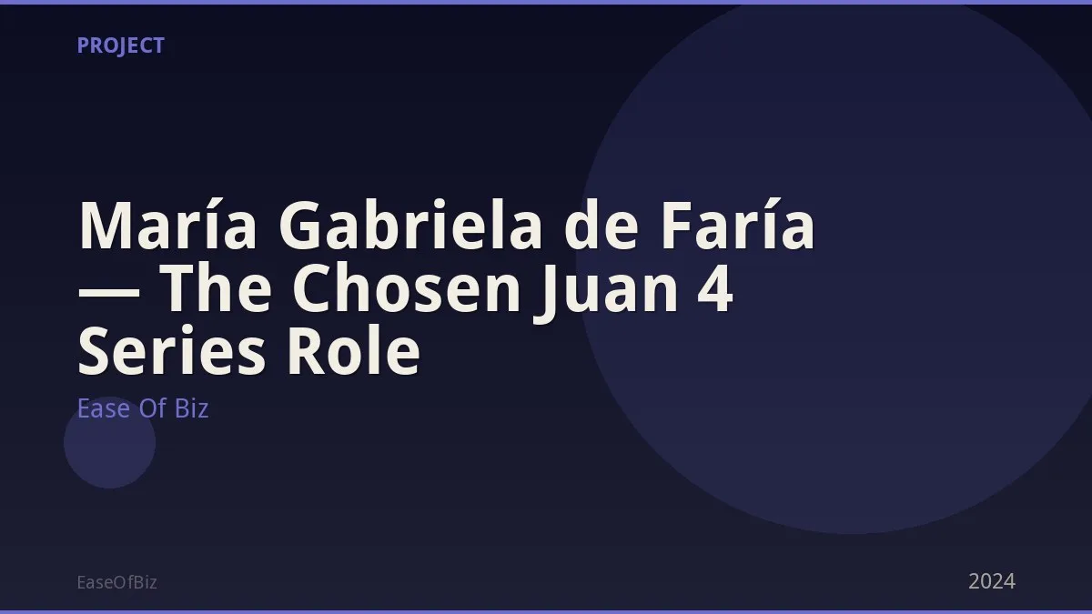 María Gabriela de Faría — The Chosen Juan 4 Series Role