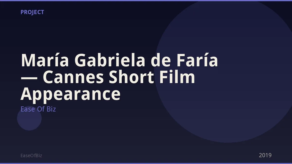María Gabriela de Faría — Cannes Short Film Appearance