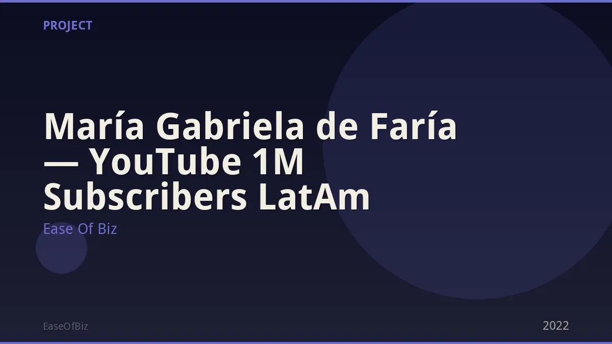 María Gabriela de Faría — YouTube 1M Subscribers LatAm