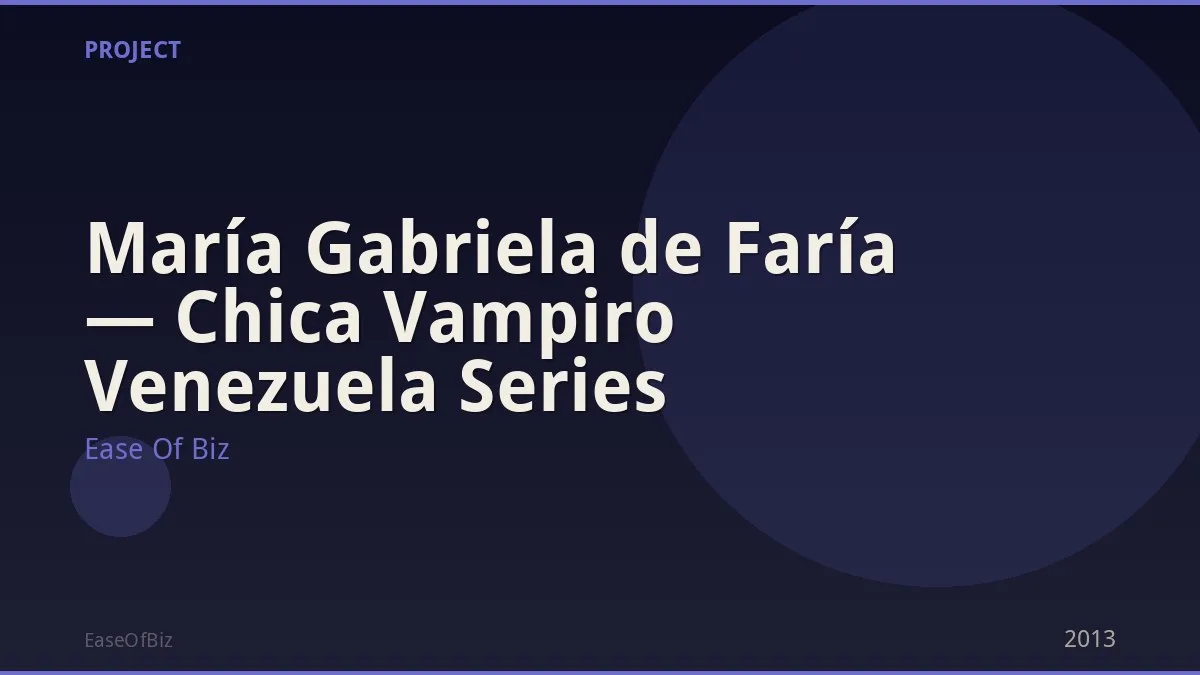 María Gabriela de Faría — Chica Vampiro Venezuela Series
