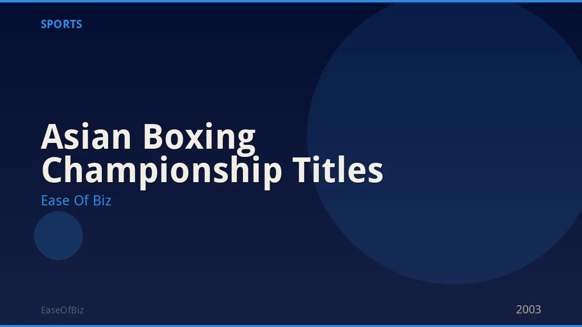 Asian Boxing Championship Titles