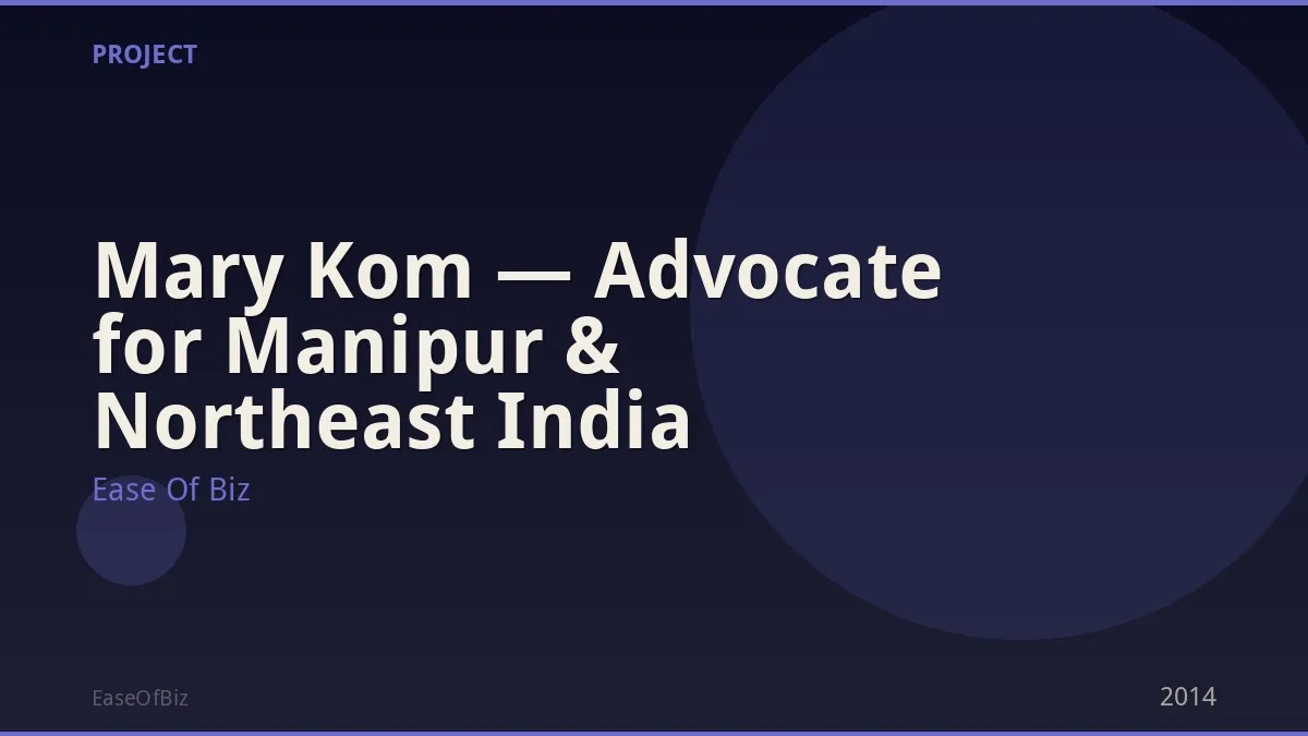 Mary Kom — Advocate for Manipur & Northeast India