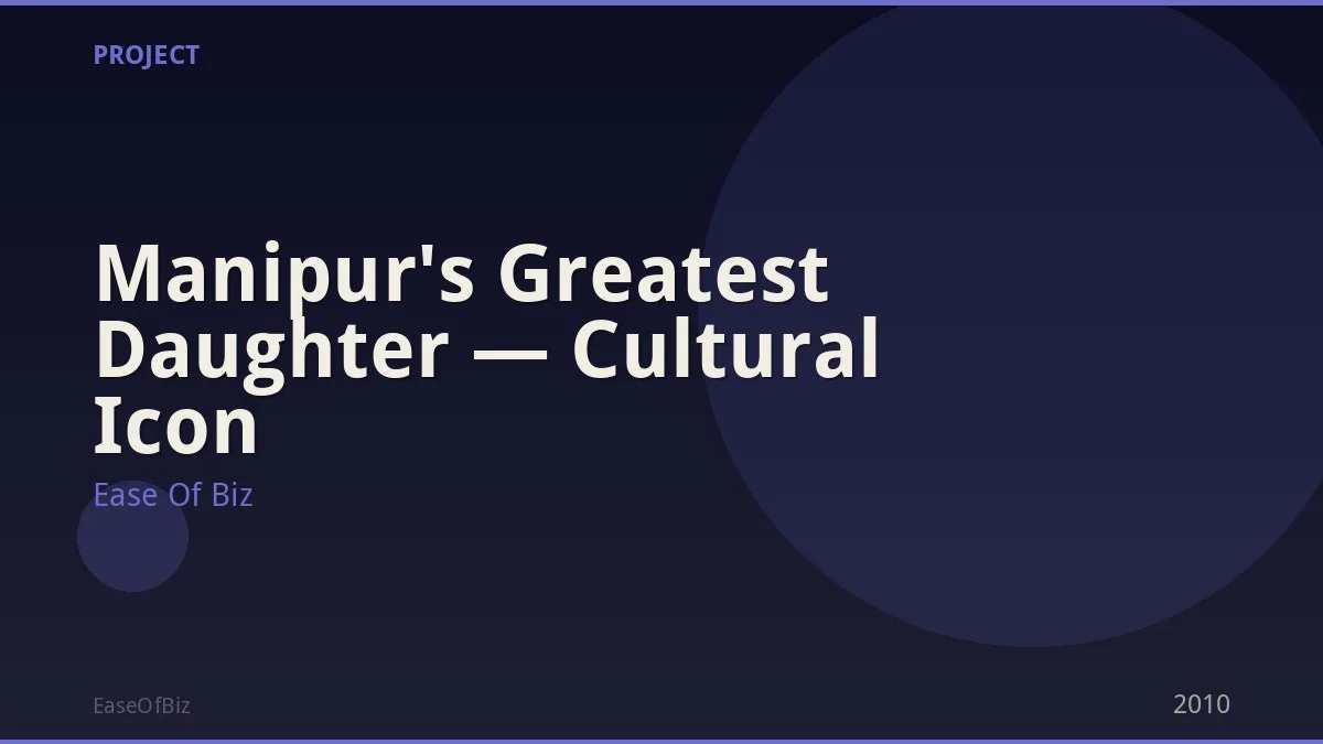 Manipur's Greatest Daughter — Cultural Icon