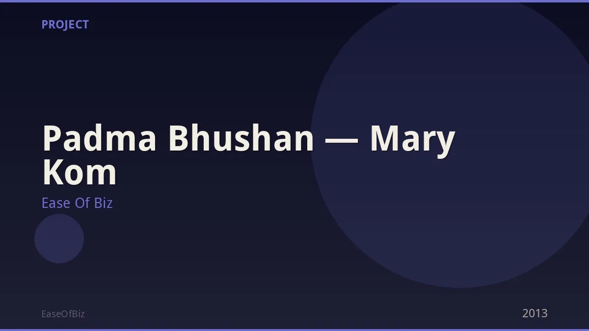 Padma Bhushan — Mary Kom