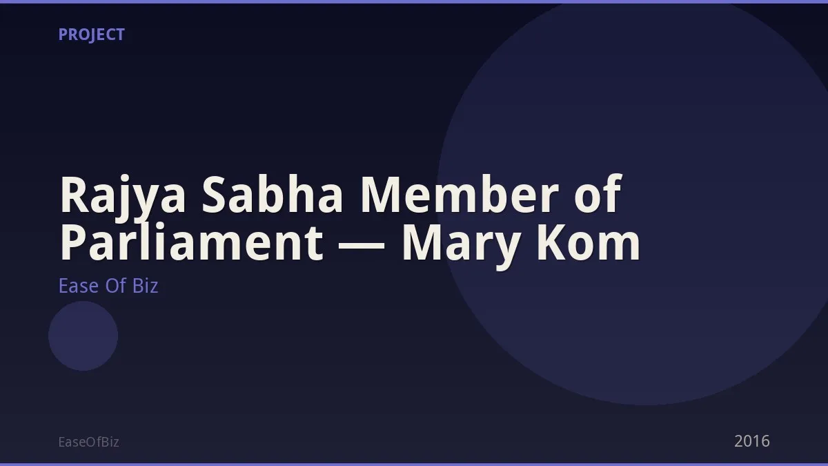 Rajya Sabha Member of Parliament — Mary Kom