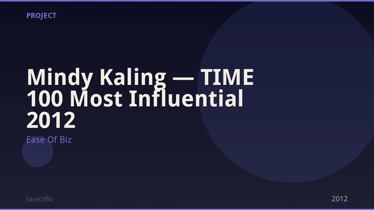 Mindy Kaling — TIME 100 Most Influential 2012
