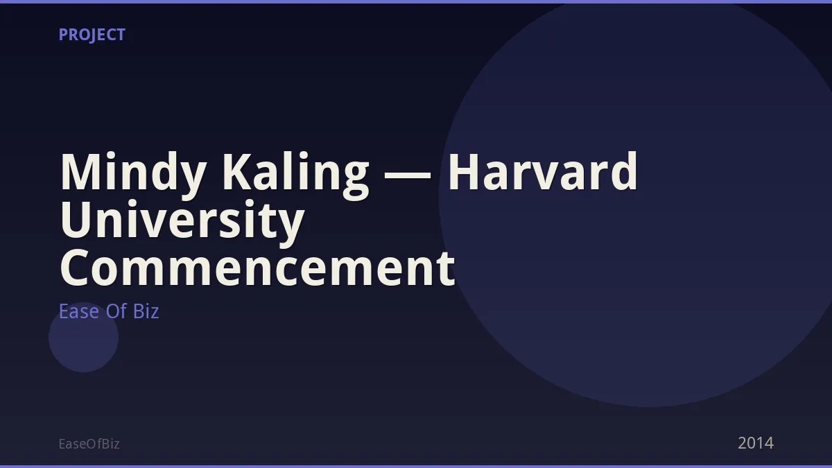 Mindy Kaling — Harvard University Commencement
