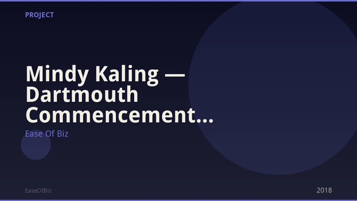 Mindy Kaling — Dartmouth Commencement Speaker