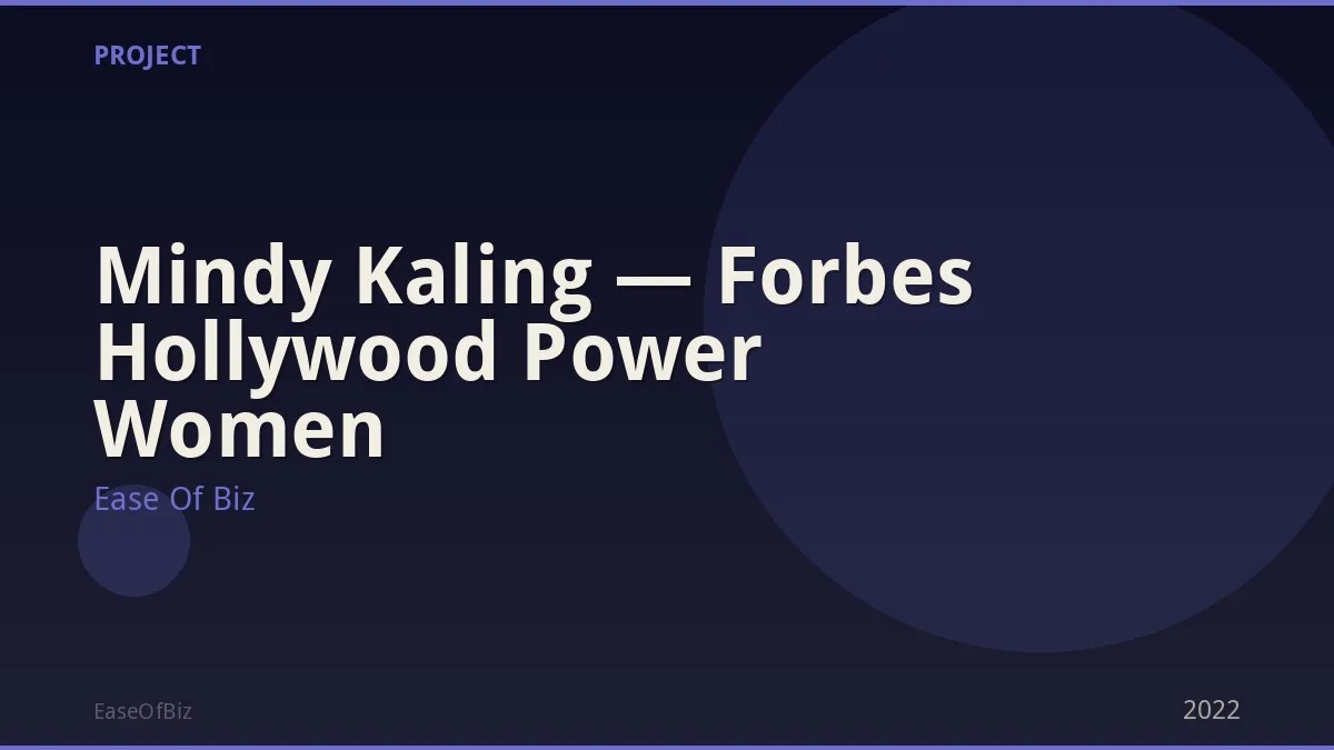 Mindy Kaling — Forbes Hollywood Power Women