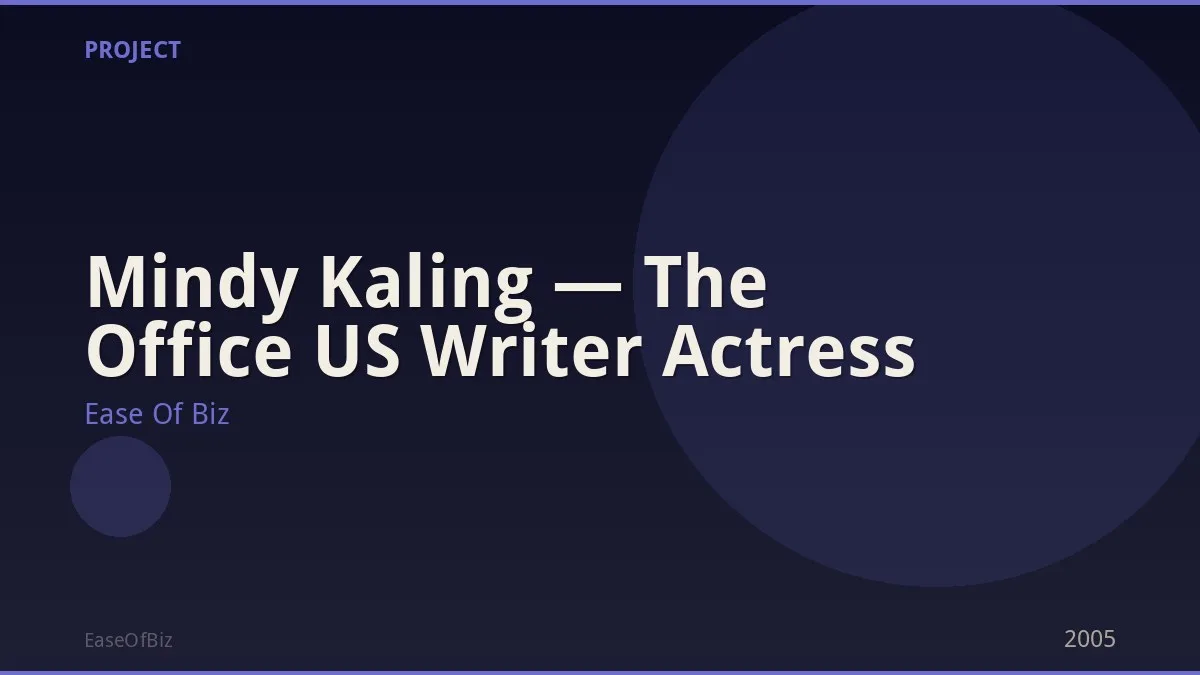 Mindy Kaling — The Office US Writer Actress