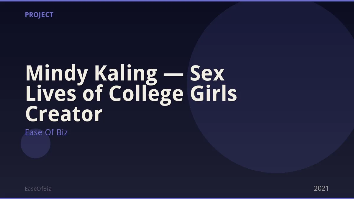 Mindy Kaling — Sex Lives of College Girls Creator