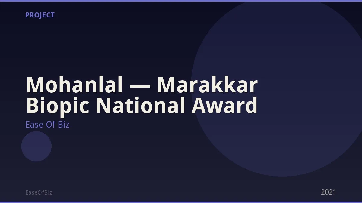 Mohanlal — Marakkar Biopic National Award