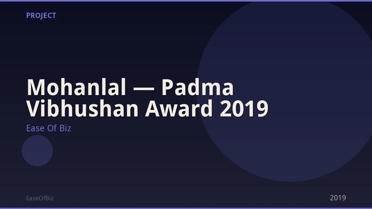 Mohanlal — Padma Vibhushan Award 2019