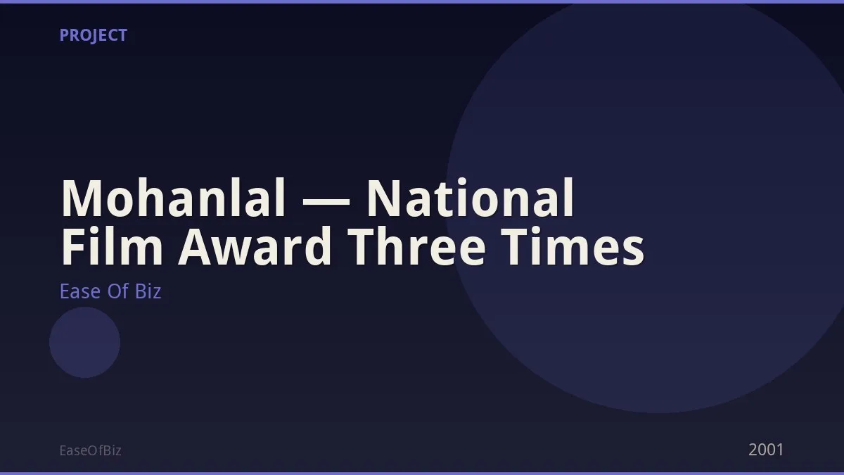 Mohanlal — National Film Award Three Times