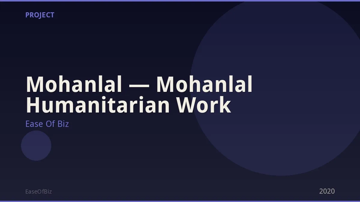 Mohanlal — Mohanlal Humanitarian Work