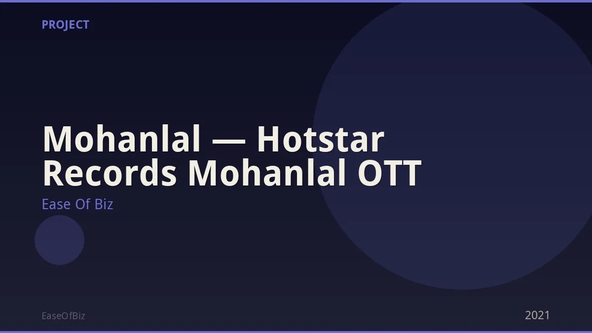 Mohanlal — Hotstar Records Mohanlal OTT