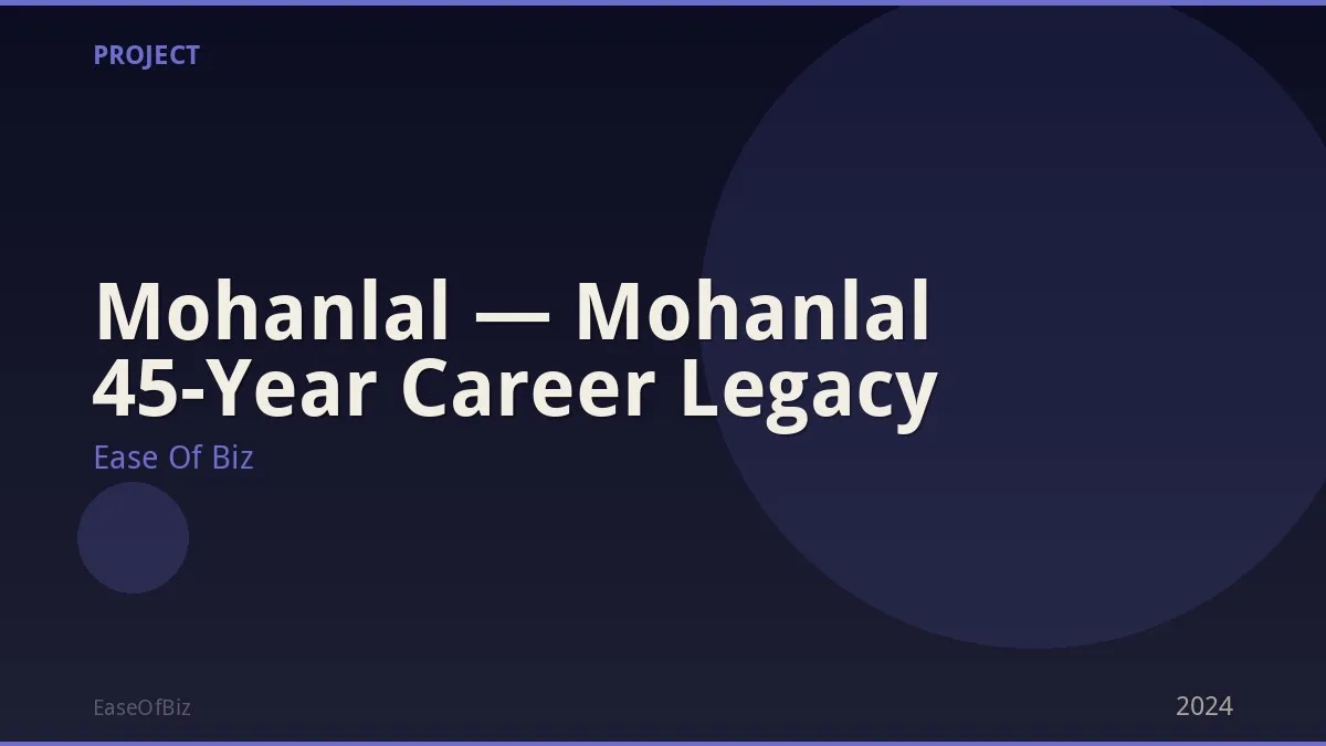 Mohanlal — Mohanlal 45-Year Career Legacy