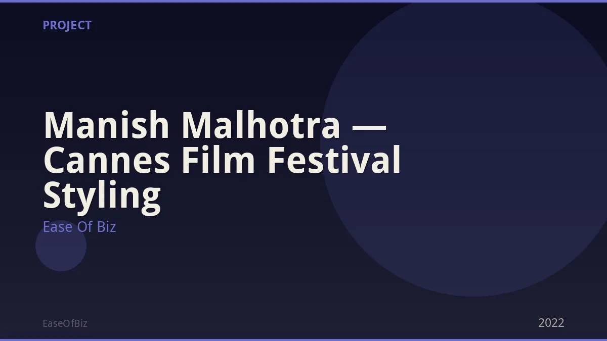 Manish Malhotra — Cannes Film Festival Styling