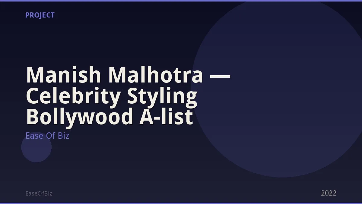 Manish Malhotra — Celebrity Styling Bollywood A-list