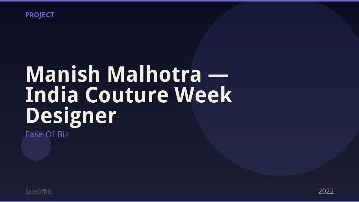 Manish Malhotra — India Couture Week Designer