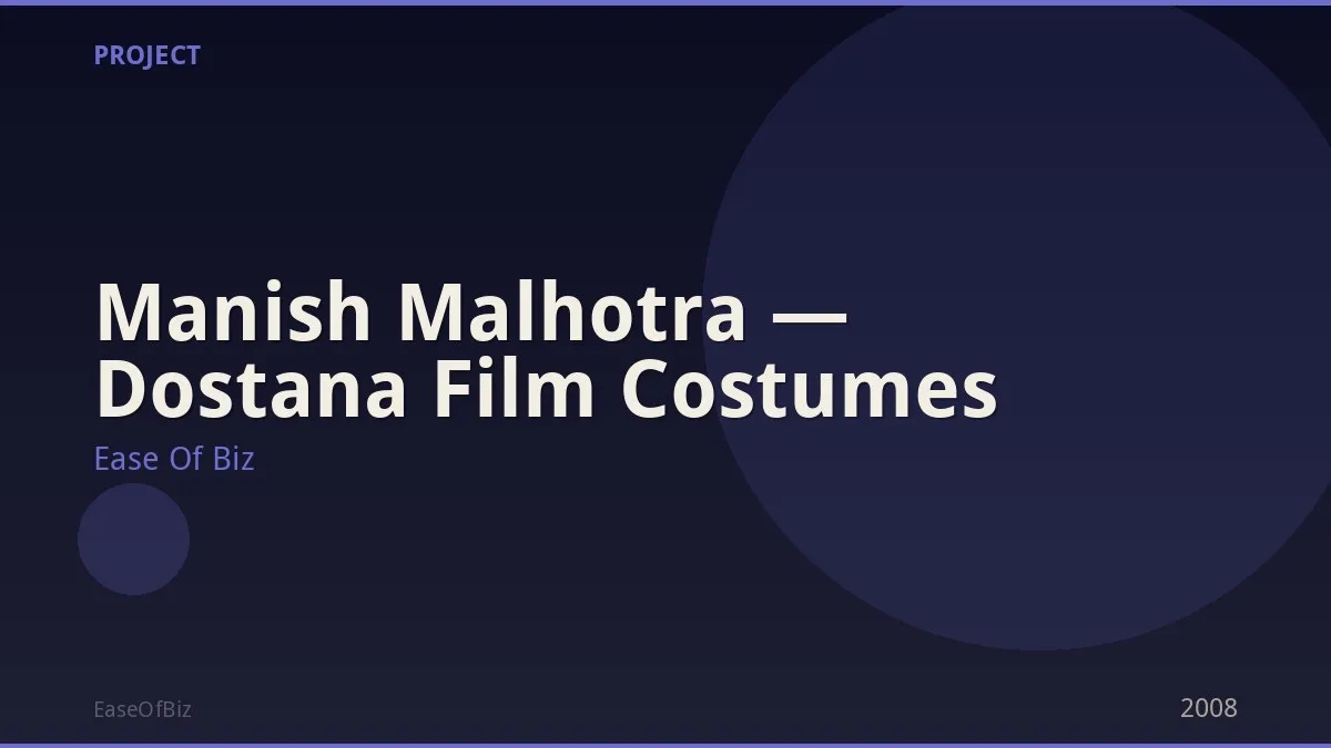 Manish Malhotra — Dostana Film Costumes