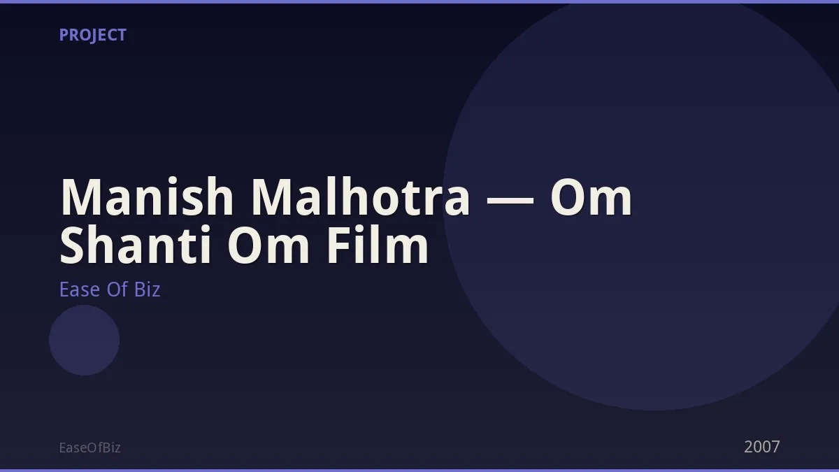 Manish Malhotra — Om Shanti Om Film