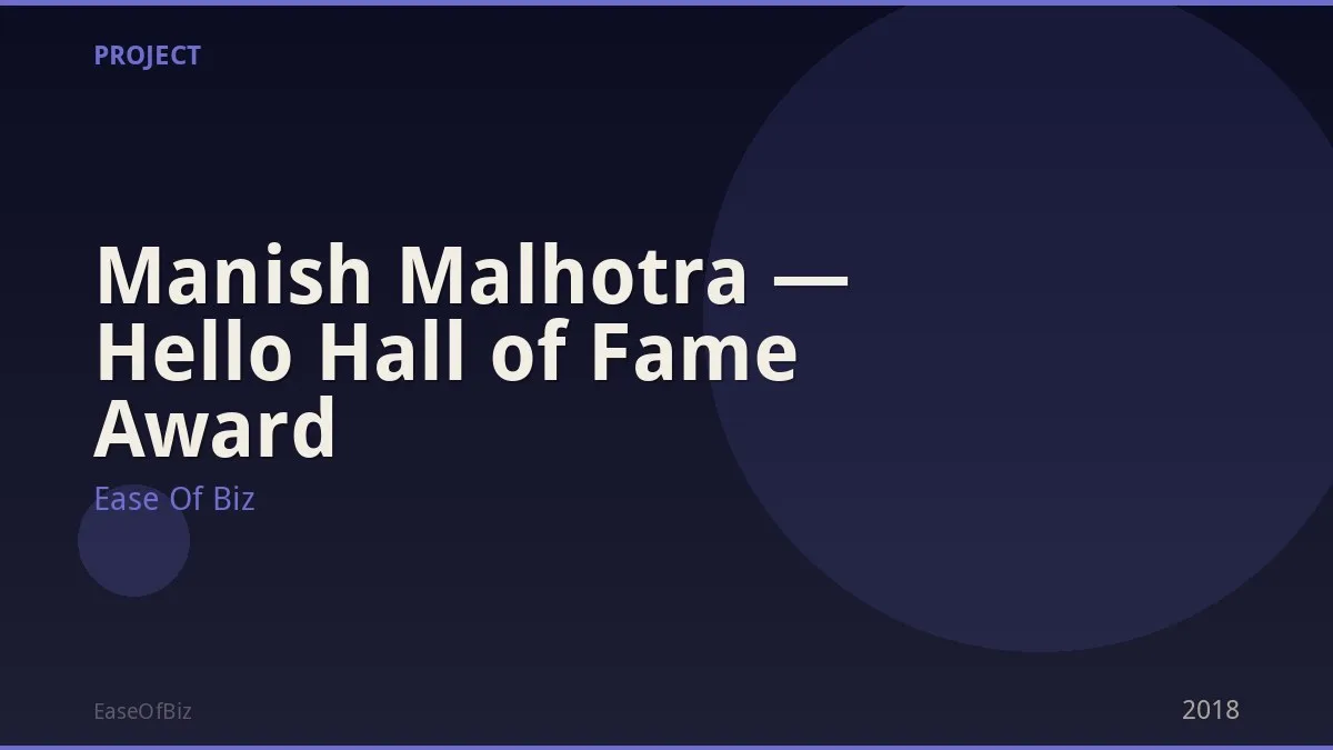 Manish Malhotra — Hello Hall of Fame Award