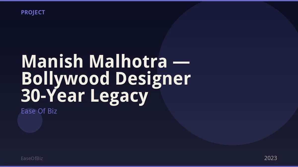 Manish Malhotra — Bollywood Designer 30-Year Legacy