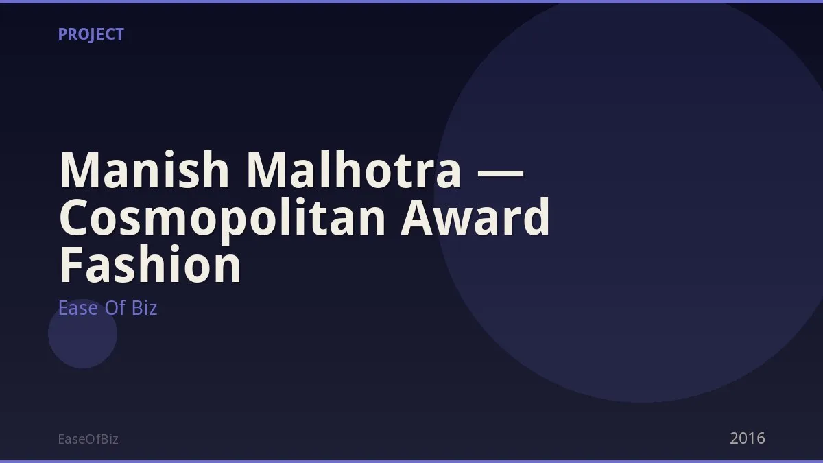 Manish Malhotra — Cosmopolitan Award Fashion