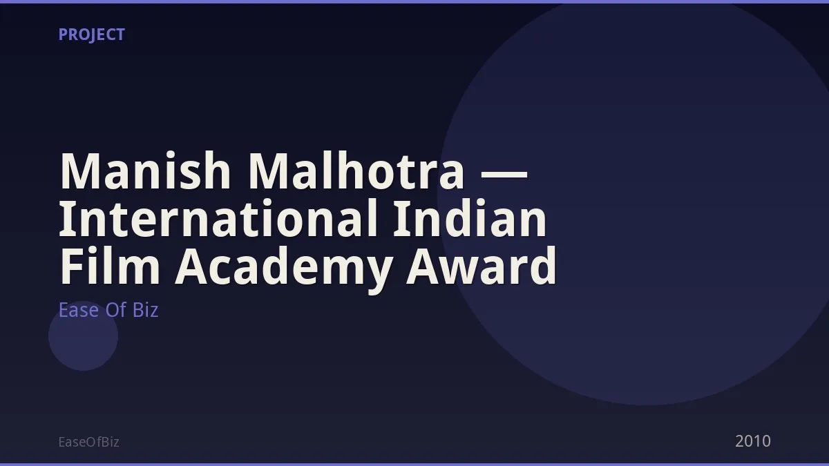 Manish Malhotra — International Indian Film Academy Award